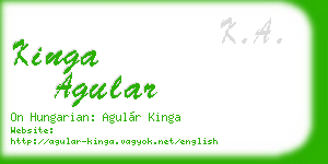 kinga agular business card
